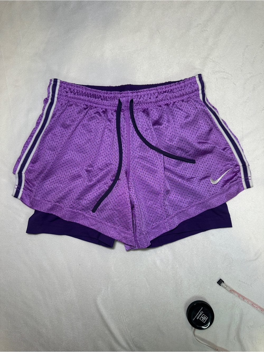 Nike Dri-FIT Purple Mesh 2-in-1 Running Shorts Size S